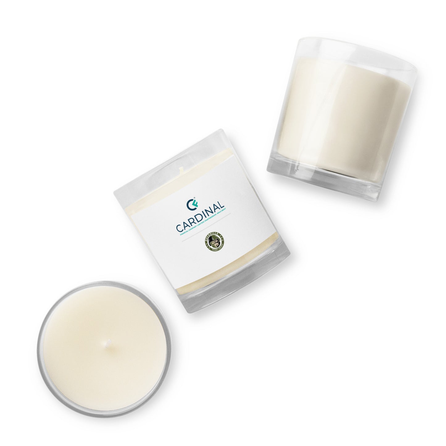 Glass jar soy wax candle